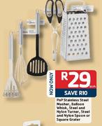 Pnp Stainless Steel Masher, Balloon Whisk, Steel And Nylon Turner, Steel And Nylon Spoon Or Square G