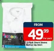 2 Pack Short Sleeve Button Up Shirt