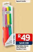 PnP Utility Knives With Coloured Handles-6 Piece