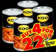 Koo Baked Beans in Tomato Sauce-4x410gm