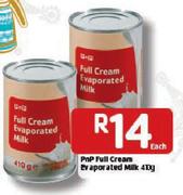 Pnp Full Cream Evaporated Milk - 410g Each