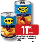 Koo Choice Grade Fruit Cocktail Or Fruit Salad - 410g Each
