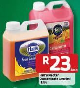 Hall's Nectar Concentrate Assorted-1Ltr Each
