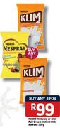 Nestle Nespray Or Klim Full Cream Instant Milk Powder-3x500G