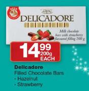 Delicadore Filled Chocolate Bars-200g Each