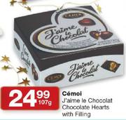 Cemol J'Aime Le Chocolat Chocolate Hearts With Filling-107g