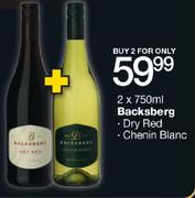 2X750ml Backsberg Dry Red/Chenin Blanc