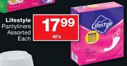 Lifestyle Pantyliners Assorted-40's Pack