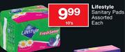 Lifestyle Sanitary Pads Assorted-10's Pack