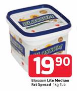 Blossom Lite Medium Fat Spread Tub-1kg 