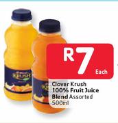 Clover Krush 100% Fruit Juice Blend Assorted-500ml Each