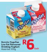Bonnita Yogo Fun Low Fat Flavoured Drinking Yoghurt-350G Each