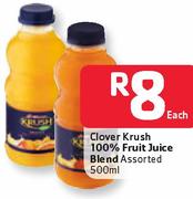 Clover Krush 100% Fruit Juice Blend-500Ml Each