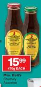Mrs Ball's Chutney Assorted-470g Each