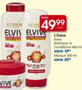 L'oreal Elvive Shampoo Or Conditioner-400ml 