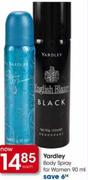 Yardley Body Spray For Women-90ml
