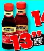 Wellington's Sweet/Hot Chilli Sauce-375ml each