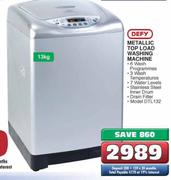 Defy Metallic Toap Load Washing Machine (DTL132)-13 Kg