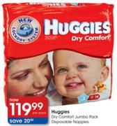 Huggies Dry Comfort Jumbo Pack Disposable Nappies-per pack