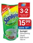 Sunlight Dishwashing Liquid Refill Pouch-700ml each
