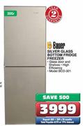 Bauer Silver Glass Bottom Fridge Freezer(BCD-301)