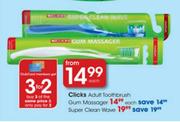 Clicks Adult Toothbrush Super Clean Wave-Each