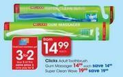 Clicks Adult Toothbrush Gum Massager-Each