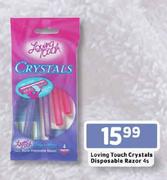 Loving Touch Crystals Disposable Razors-4's