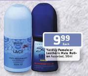 Yardley Female Roll-On Assorted-50Ml