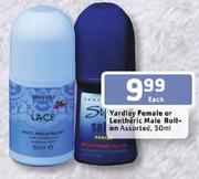 Yardley Lentheric Male Roll-On Assorted-50Ml