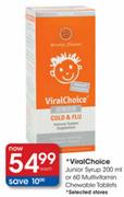 ViralChoice Junior Syrup 200ml or 60 Multivitamin Chewable Tablets-Each 