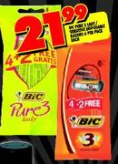 Bic Pure3 Lady Razors-6's Per Pack