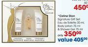 Celine Dion Signature Gift Set:Eau de Toilette 30ml,Body Lotion 75ml & Shower Gel 75ml
