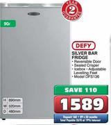 Defy Silver Bar Fridge(Model: DFS136)-90L 