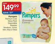 Pampers Premium Care Valu Pack Disposable Nappies-Newborn,Junior,Mini,Midi Or Maxi