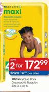 Clicks Value Pack Disposable Nappies-2xSize 3,4 Or 5