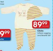 Clicks 3-Pack Legging And Beanie Gift