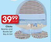 Clicks Beanie And Bootie Set Boy & Girl-Per Set