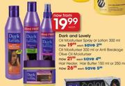 Dark And Lovely Oil Moisturiser Spray Or Lotion-300ml Each