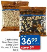 Clicks Salted Giant Peanuts & Raisins-500gm-Per Pack