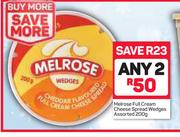 Melrose Full Cream Cheese Spread Wedges Assorted-2 x 200g