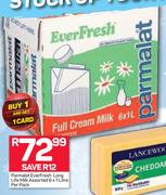 Parmalta Everfresh Long Life Milk Assorted-6 x 1Ltr Per Pack