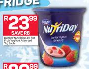 Danone Nutriday Low Fat Fruit Yoghurt-1kg Each