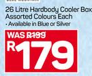 Blue Mountain 26Ltr Hardbody Cooler Box Assorted Colours-Each