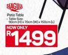 Seagull Patio Table-90cm(h) x 70cm(w) x 150cm(l)