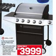 Grill Chef 5 Burner & Side Burner Patio Gas Braai