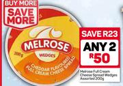 Melrose Full Cream Spread Wedges-Any 2X200g