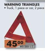 Warning Triangles (WS1205-1/2) Truck-1 Piece Or Car-2 Piece