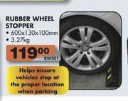 Rubber Wheel Stopper-600x130x100mm (RW501)-3.27Kg