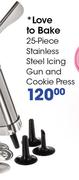 Love To Bake 25 Piece Stainless Steel Icing Gun And Cookie Press